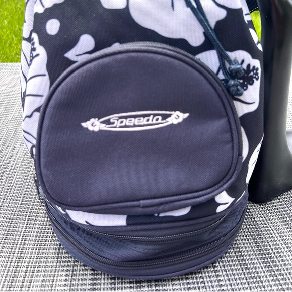 Speedo Hawaiian Floral Canvas Drawstring Depot Bag Blue Great Condition - Picture 3 of 13